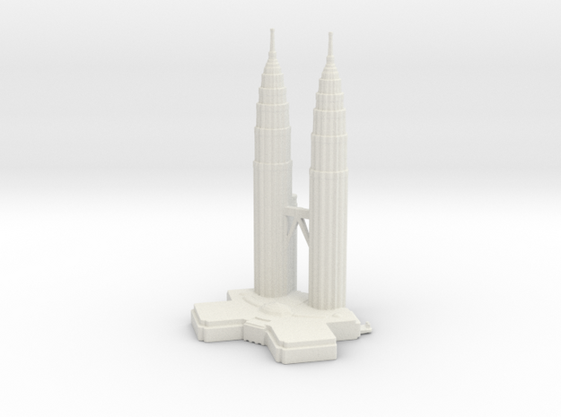 Petronas Towers - Kuala Lumpur (1:4000) in White Natural Versatile Plastic