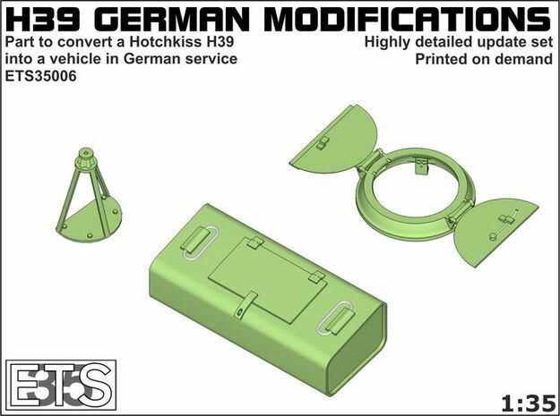 ETS35006 - German modifications for Hotchkiss (2) in Tan Fine Detail Plastic