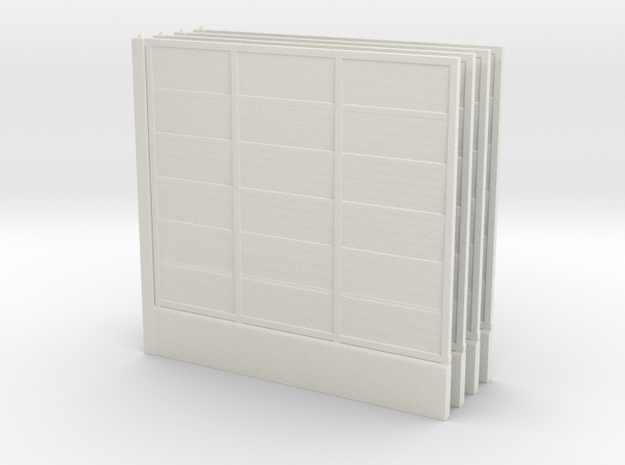Wooden Fence Panel (x4) 1/24 in White Natural Versatile Plastic
