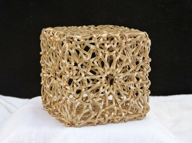 Islamic Woven Cube  in Natural Bronze