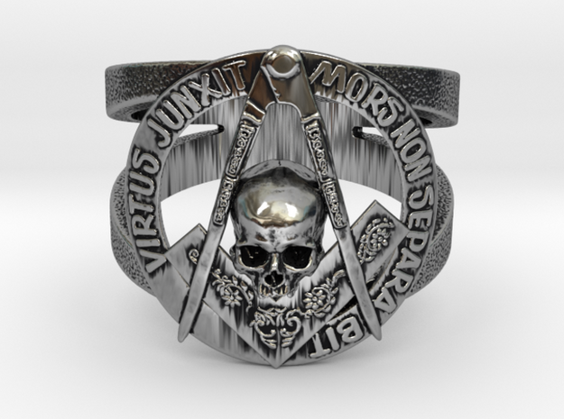 Freemason ring inside diameter 20mm in Antique Silver