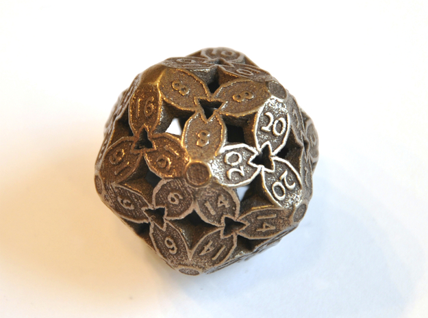 D20 Balanced - Cherry Blossom in Polished Bronze Steel