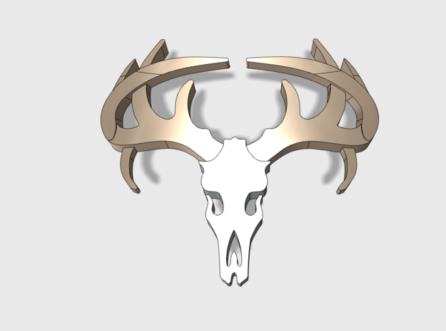 60x Deer Skull - Shoulder Insignia pack in Tan Fine Detail Plastic