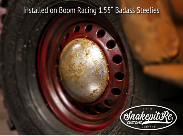 Moon Caps for Boom Racing 1.55" Badass Steelies in Smooth Fine Detail Plastic