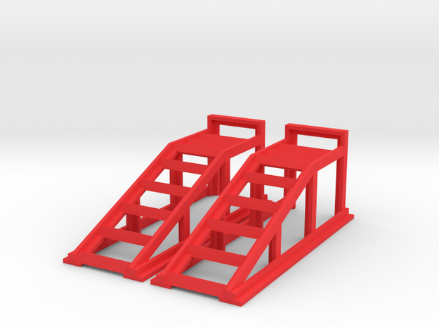 RC Garage 4WD Truck Car Ramps 1:10 Scale in Red Processed Versatile Plastic
