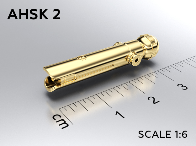 AHSK 2 keychain in Natural Brass: Medium