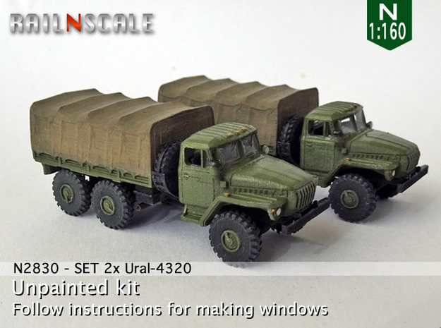 SET 2x Ural-4320 (N 1:160) in Tan Fine Detail Plastic