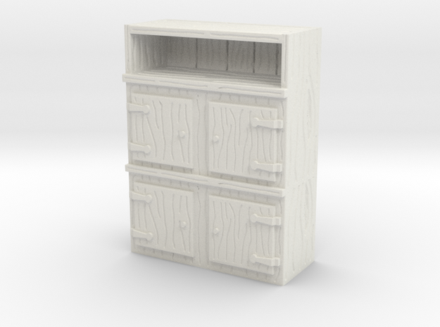 Wooden Cabinet 1/56 in White Natural Versatile Plastic