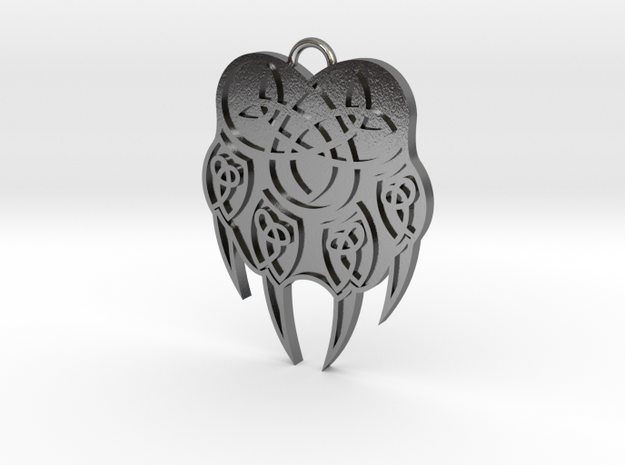 Pendant Veles Slavic Amulet Simbol in Polished Silver
