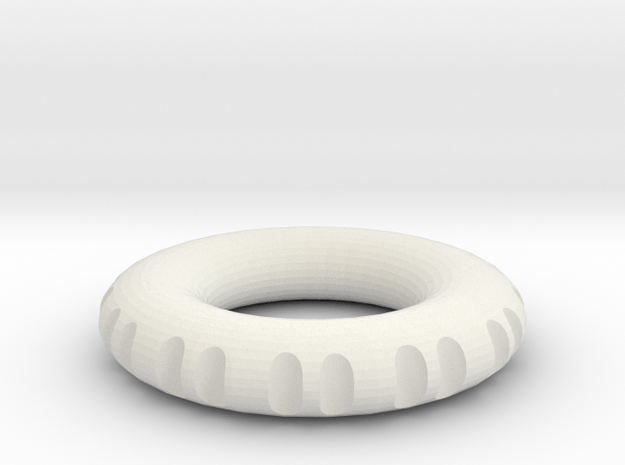 double edge rodin coil frame  50 x 50 x 9.5 mm  in White Natural Versatile Plastic