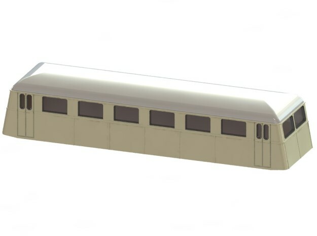 Swedish wagon for railcar UCo1 N-scale in Smooth Fine Detail Plastic