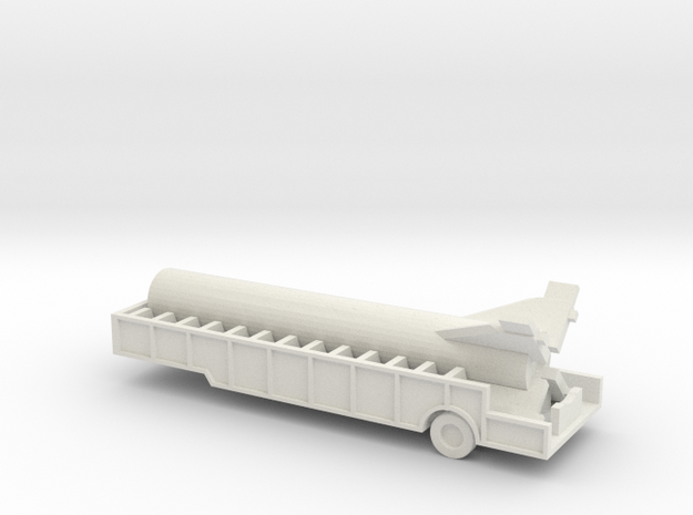 1/72 Scale Redstone Trailer With Booster in White Natural Versatile Plastic
