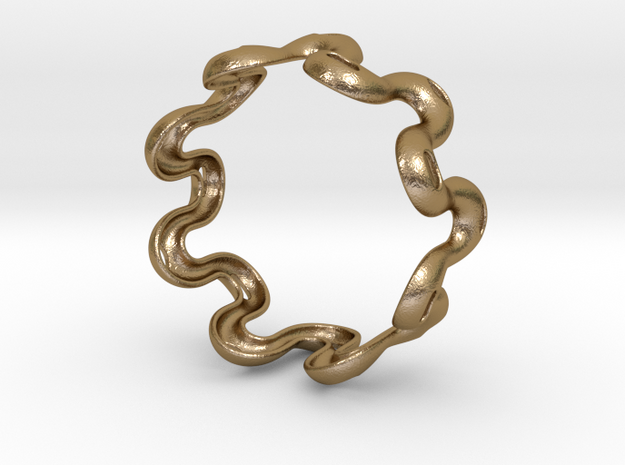 Wavy bracelet 2 - 70 in Polished Gold Steel