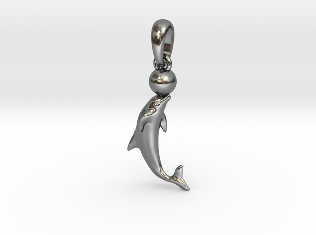 Dolphin Pendant in Polished Silver