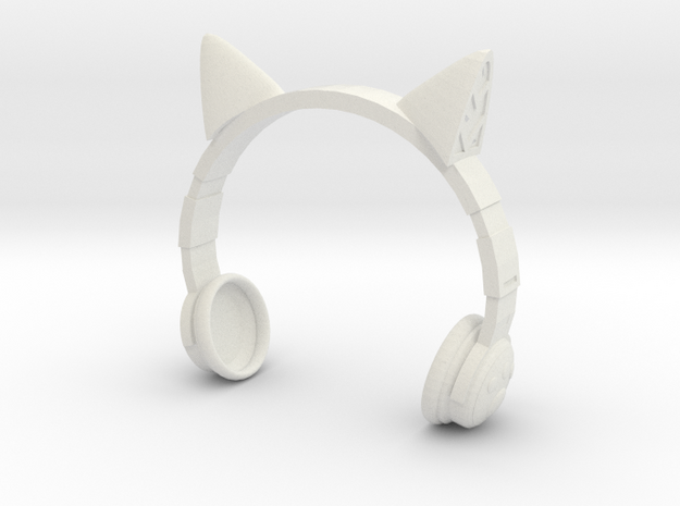 Cat Headphones in White Natural Versatile Plastic