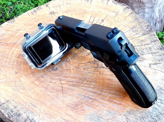 Digital Video Camera Tripod Mount for Pistol Botto in Blue Processed Versatile Plastic