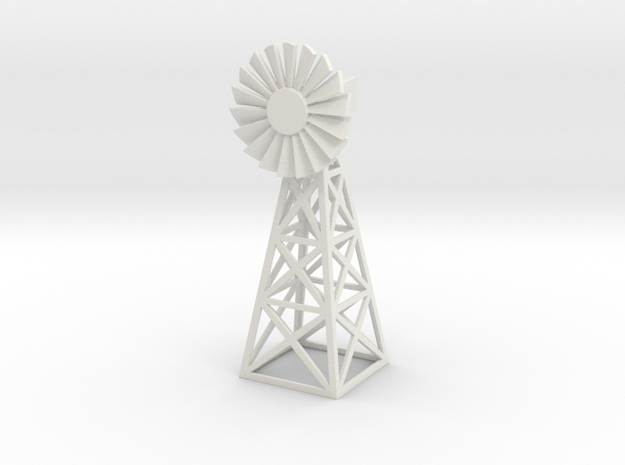 Steel Windmill 1/100 in White Natural Versatile Plastic