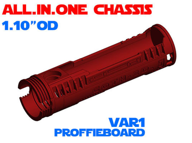 ALL.IN.ONE - 1.10"OD - Proffie chassis Var1 in White Natural Versatile Plastic
