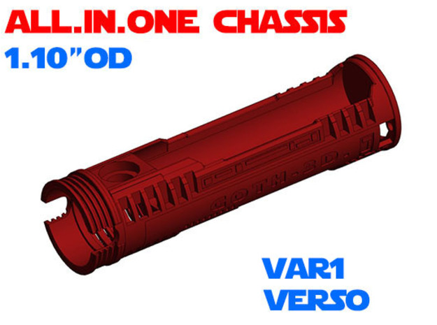 ALL.IN.ONE - 1.10"OD - Verso chassis Var1 in White Natural Versatile Plastic