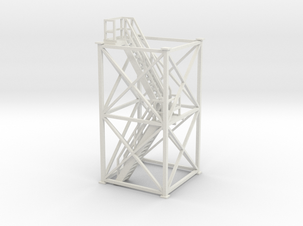 'HO Scale' - 10'x10'x20' Tower With Stairway in White Natural Versatile Plastic