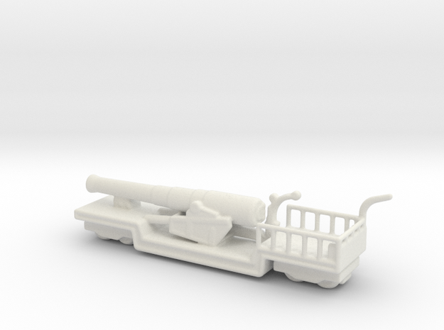 9.2 mk 1 truck 1/144 ww1 railway artillery in White Natural Versatile Plastic