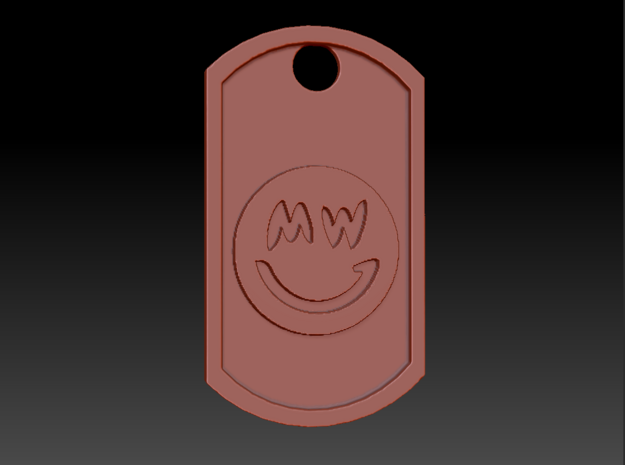 Grin Cryptocurrency Themed Dog Tag in Polished Bronzed-Silver Steel