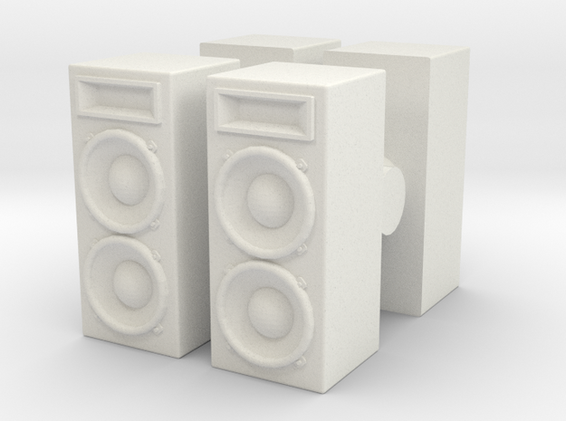 Stage Speaker (x4) 1/56 in White Natural Versatile Plastic