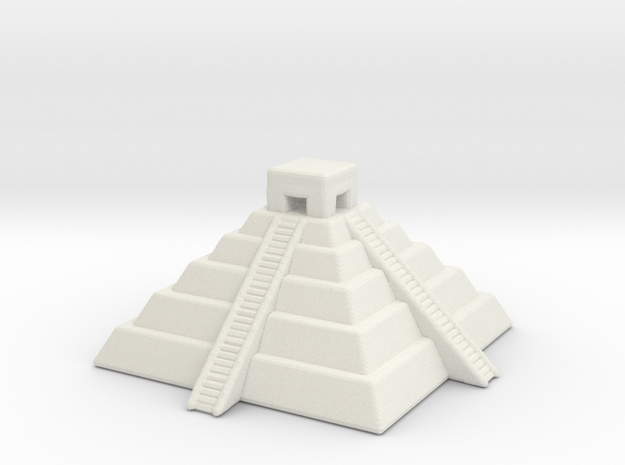 Aztec Pyramid Epic Scale miniature for games micro in White Natural Versatile Plastic