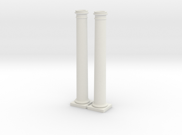2 Doric Columns-- 6000mm at 4mm scale  in White Natural Versatile Plastic