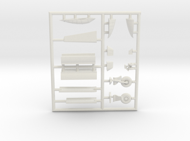 B-45-144scale-4-Fret1 in White Natural Versatile Plastic