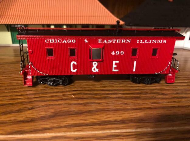 C&EI Bay Window Caboose Body HO Scale in Smooth Fine Detail Plastic
