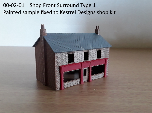 00-02-01 Shop Front Surround Type 1 in Tan Fine Detail Plastic