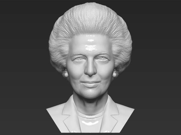 Margaret Thatcher bust in White Natural Versatile Plastic