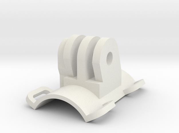 22.2mm Tube Clamp GoPro longitudinal in White Natural Versatile Plastic