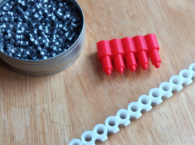 5-Rounds MCX MPX Pellets Seating Tool in Red Processed Versatile Plastic