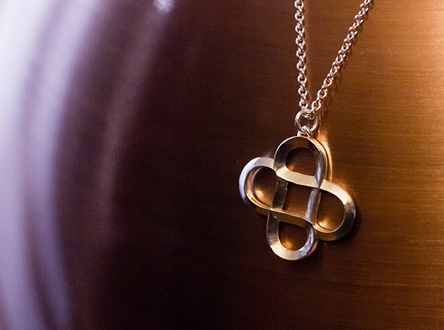 Infinity Hearts - Pendant in Fine Detail Polished Silver