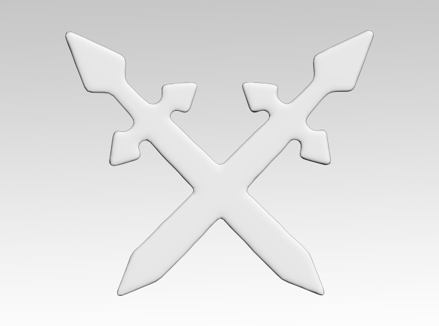 Crossed Swords 3 Vehicle Icons x32 in Tan Fine Detail Plastic