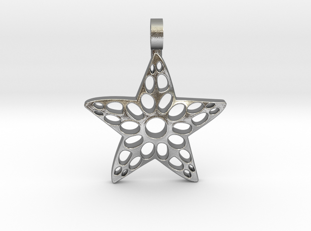 Sea Star Pendant in Natural Silver