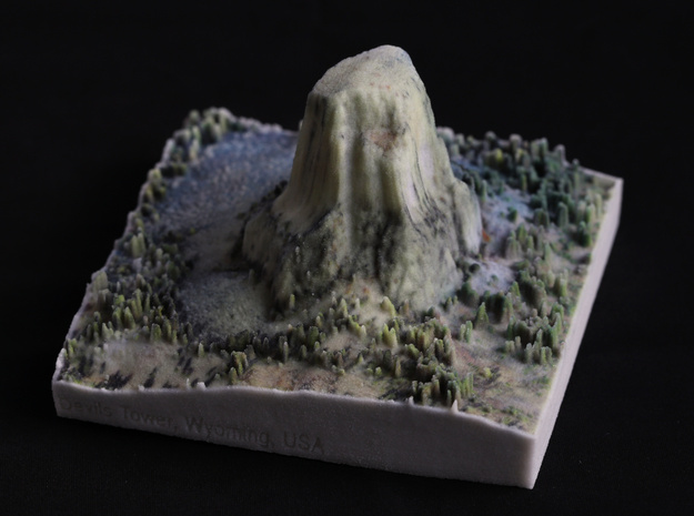 Devils Tower, Wyoming, USA, 1:5000 in Natural Full Color Sandstone