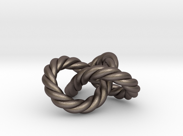Braided Trefoil in Polished Bronzed Silver Steel