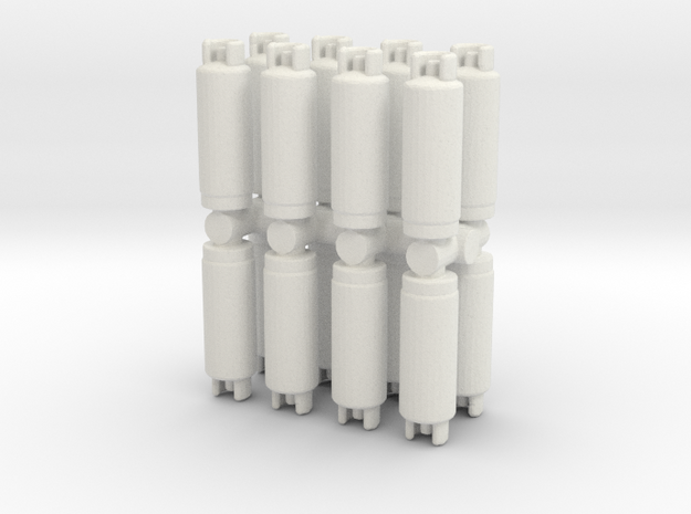 Gas Cylinder Tank (x16) 1/87 in White Natural Versatile Plastic