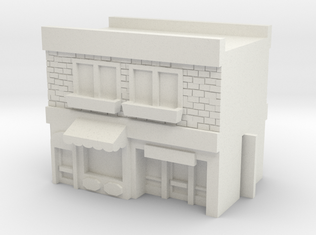 Row Building - Mid - Shops 2 in White Natural Versatile Plastic