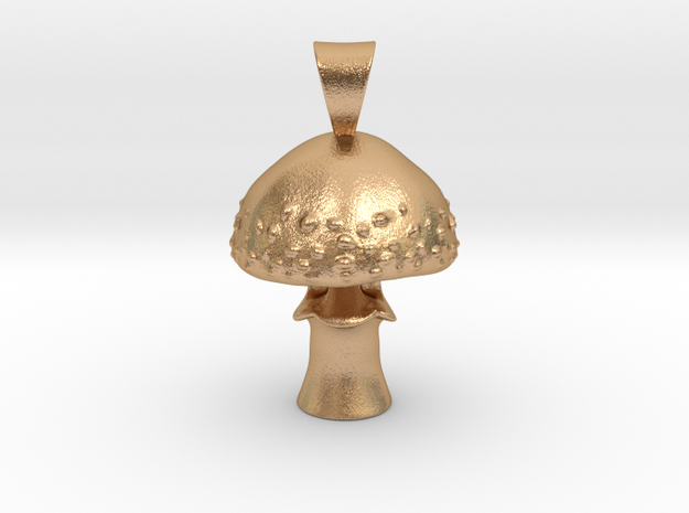 Mushroom Pendant in Natural Bronze