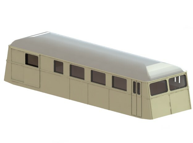 Swedish wagon for railcar UCFo4s N-scale in Smooth Fine Detail Plastic