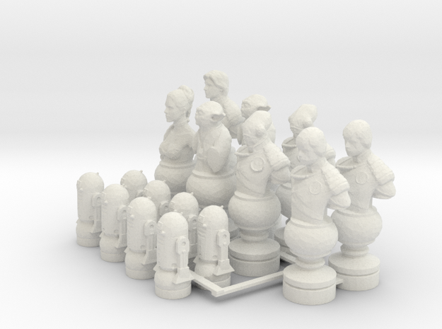 Star Wars Good Guys Chess Set in White Natural Versatile Plastic