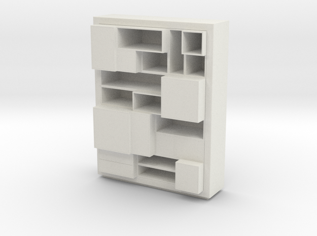 Modern Miniature 1:48 Rack/Hallway in White Natural Versatile Plastic: 1:48 - O