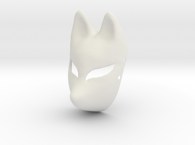 Fox Mask in White Natural Versatile Plastic