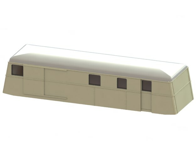 Swedish wagon for railcar UDFo3 H0-scale in White Natural Versatile Plastic