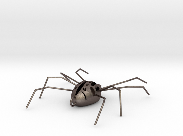 Spider Pendant in Polished Bronzed-Silver Steel