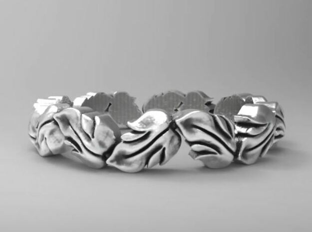 Beautiful leaf band size 6.5 in Natural Silver